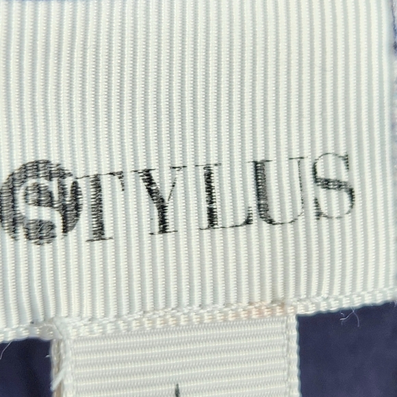 Stylus Navy Notched V Neck Lace Shoulders & Back Hem 3/4 Sleeve BOHO Top Large - Picture 7 of 12